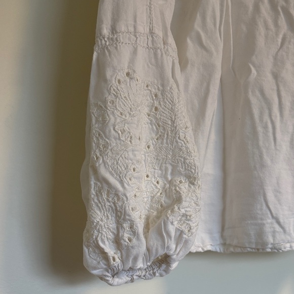 H&M White Peasant Tunic with Tie Neck - Picture 4 of 6